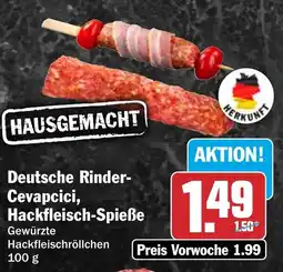 HIT Deutsche Rinder- Cevapcici, Hackfleisch-Spieße Angebot