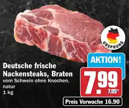 HIT Deutsche frische Nackensteaks, Braten Angebot