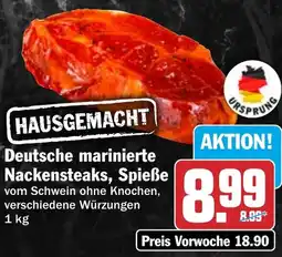 HIT Deutsche marinierte Nackensteaks, Spieße Angebot