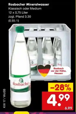 Netto Marken-Discount Rosbacher Mineralwasser Angebot