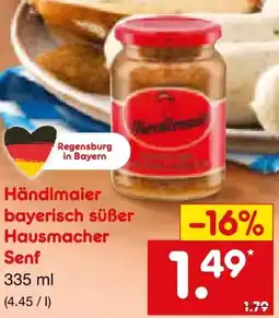 Netto Marken-Discount Händlmaier's Bayerisch Süßer Hausmachersenf Angebot