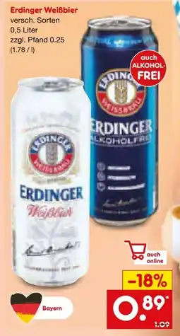 Netto Marken-Discount Erdinger Weißbräu Weißbier Angebot