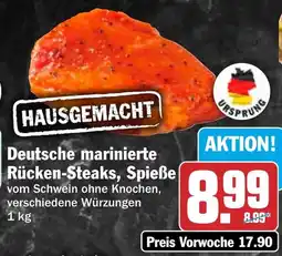 HIT Deutsche marinierte Rücken-Steaks, Spieße Angebot