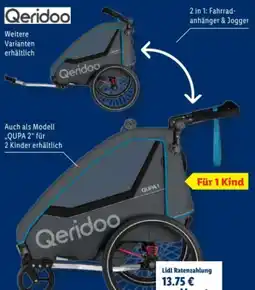 Lidl Qeridoo Fahrradanhänger Qupa 1 Angebot