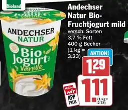 HIT Andechser Natur Bio- Fruchtjogurt mild Angebot