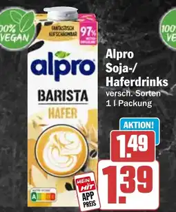 HIT Alpro Soja-/ Haferdrinks Angebot