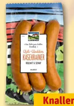 REWE Landhof Chili-Cheddar Käsekrainer Angebot