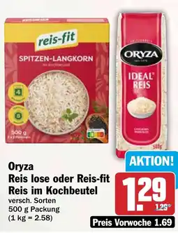 HIT Oryza Reis lose oder Reis-fit Reis im Kochbeutel Angebot