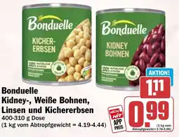 HIT Bonduelle Kidney-, Weiße Bohnen, Linsen und Kichererbsen Angebot