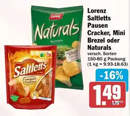 HIT Lorenz Saltletts Pausen Cracker, Mini Brezel oder Naturals Angebot