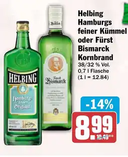 HIT Helbing Hamburgs feiner Kümmel oder Fürst Bismarck Kornbrand Angebot