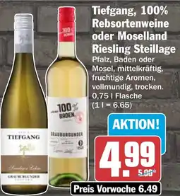 HIT Tiefgang, 100% Rebsortenweine oder Moselland Riesling Steillage Angebot