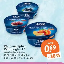 tegut Weihenstephan rahmjoghurt Angebot