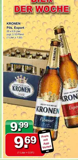 Getränkeparadies Gefromm Kronen pils, export Angebot
