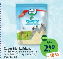 tegut Züger bio-reibkäse Angebot