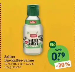 tegut Saliter bio-kaffee-sahne Angebot