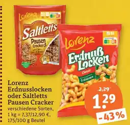 tegut Lorenz erdnußlocken oder saltletts pausen cracker Angebot