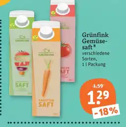 tegut Grünfink gemüsesaft Angebot