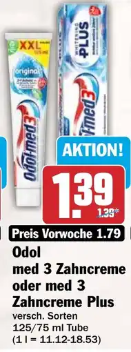 HIT Odol med 3 Zahncreme oder med 3 Zahncreme Plus Angebot