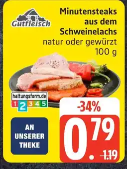 Edeka Gutfleisch minutensteaks aus dem schweinelachs Angebot