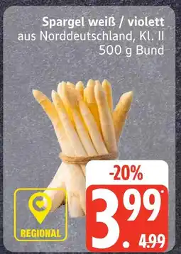 Edeka Spargel weiß / violett Angebot