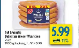 diska Gut & günstig delikatess wiener würstchen Angebot