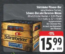 E-Center Störtebeker pilsener-bier, schwarz-bier oder bernstein-weizen Angebot