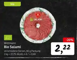 KONSUM Wiltmann bio salami Angebot