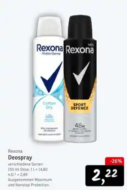 KONSUM Rexona deospray cotton dry Angebot