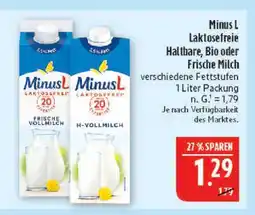 Marktkauf Minus l laktosefreie haltbare, bio oder frische milch Angebot
