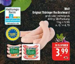 Marktkauf Wolf original thüringer rostbratwurst Angebot