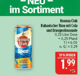 Marktkauf Havana club kubanischer rum mit cola und orangenlimonade Angebot