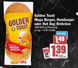 HIT Golden Toast Mega Burger, Hamburger oder Hot Dog Brötchen Angebot