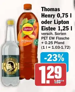 HIT Thomas Henry oder Lipton Eistee Angebot