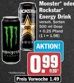HIT Monster oder Rockstar Energy Drink Angebot