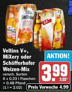 HIT Veltins V+, MiXery oder Schöfferhofer Weizen-Mix Angebot