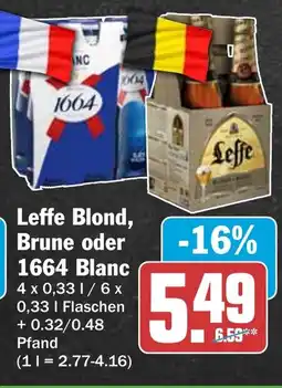 HIT Leffe Blond, Brune oder 1664 Blanc Angebot