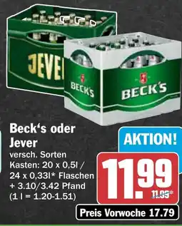 HIT Beck's oder Jever Angebot