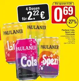 WEZ Paulaner Cola, Spezi oder Limonade Angebot