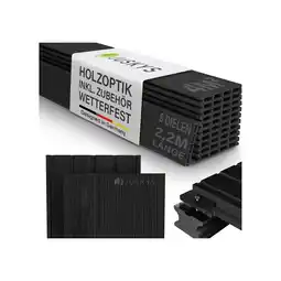 Netto Marken-Discount Juskys WPC Terrassendielen 2 m² – 220 cm Dielen, wetterfest inkl. Unterkonstruktion – Anthrazit Angebot