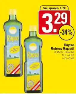 WEZ Rapso Reines Rapsöl Angebot