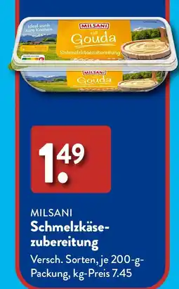 Aldi Süd MILSANI Schmelzkäse- zubereitung Angebot
