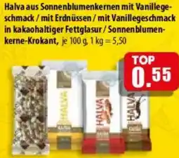 Mix Markt Halva aus Sonnenblumenkernen mit Vanillegeschmack/mit Erdnüssen / mit Vanillegeschmack Angebot