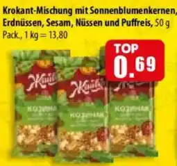 Mix Markt Krokant-Mischung mit Sonnenblumenkernen, Erdnüssen, Sesam, Nüssen und Puffreis Angebot