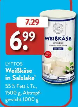 Aldi Süd LYTTOS Weiẞkäse in Salzlake Angebot