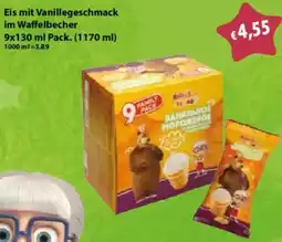 Mix Markt Eis mit Vanillegeschmack im Waffelbecher Angebot