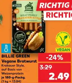 Kaufland BILLIE GREEN Vegane Bratwurst Angebot