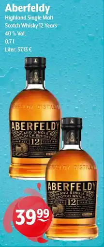 Getränke Hoffmann Aberfeldy Highland Single Malt Scotch Whisky 12 Years Angebot