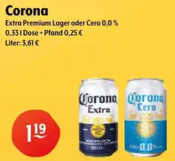 Getränke Hoffmann Corona Extra Premium Lager oder Cero 0,0% Angebot