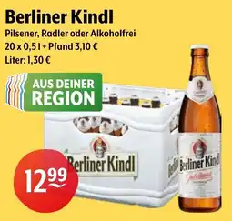 Getränke Hoffmann Berliner Kindl Pilsener, Radler oder Alkoholfrei Angebot